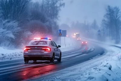 Автоинспекторы Тамбовской области напомнили водителям правила безопасности во время снегопада