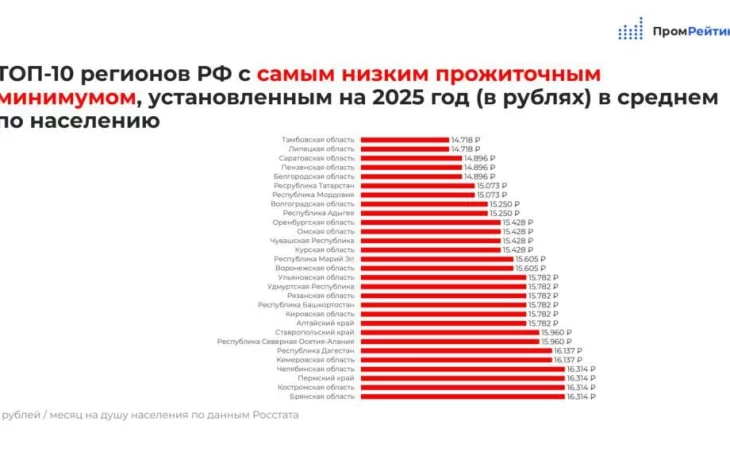 У Белгородской области в следующем году будет один из самых низких прожиточных минимумов в стране